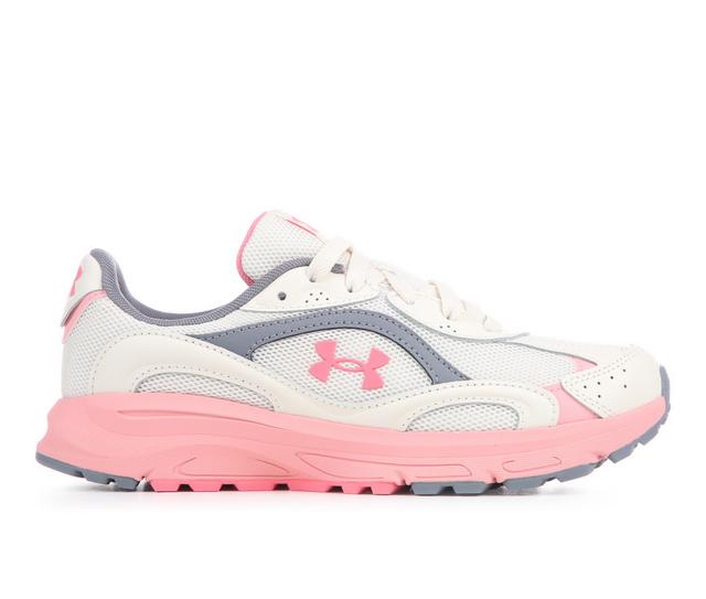 Kids' Under Armour Big Kid Tech Runner Running Shoes in Stone/Bit Pink color