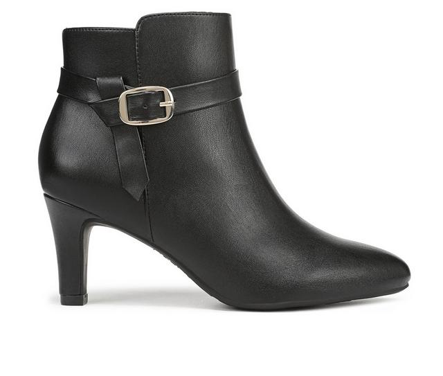 Women's LifeStride Guild 3 Booties in Black Leather color