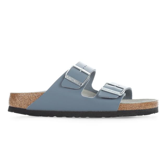 Women's Birkenstock Arizona Triples Footbed Sandals in Basalt Gray color