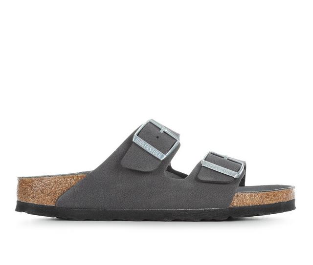 Women's Birkenstock Arizona Triples Footbed Sandals in Velvet Gray color