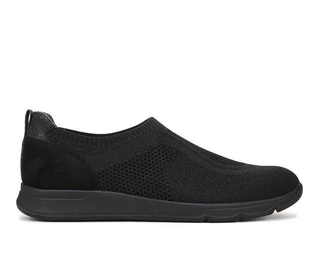 Women's LifeStride Respect Slip-On Sneakers in Black Fabric II color