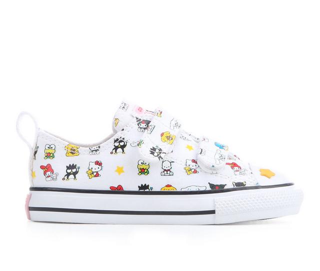 Girls' Converse Infant & Toddler Chuck Taylor 2V Ox Hello Sneakers in Wht/Multi/Frnds color