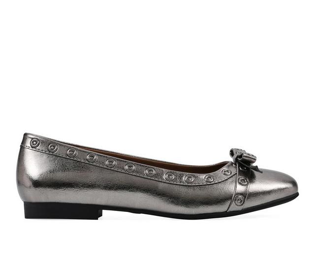 Women's White Mountain Bodhi Flats in Pewter Metal color