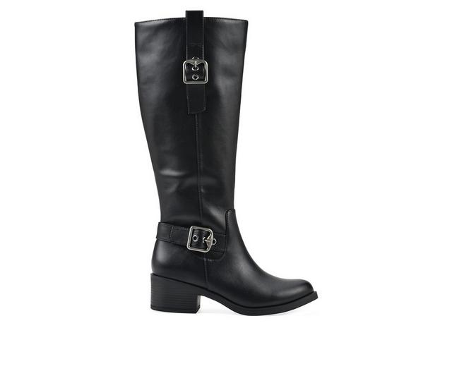 Women's White Mountain Calzone Knee High Boots in Black Smooth color