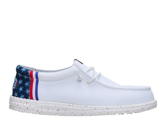 Men's HEYDUDE Men's Wally Americana Mesh in White Multi color