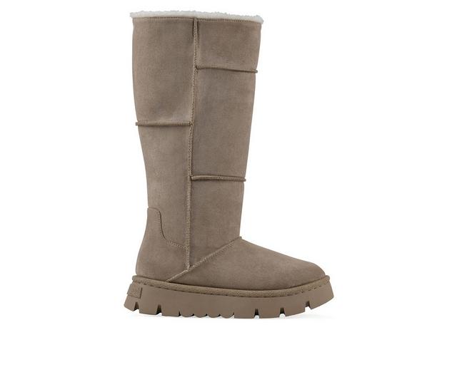 Women's White Mountain Tru Knee High Boots in Dark Beige color
