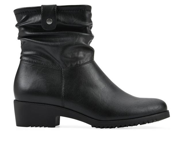 Women's Cliffs by White Mountain Dunia Booties in Black Smooth W color
