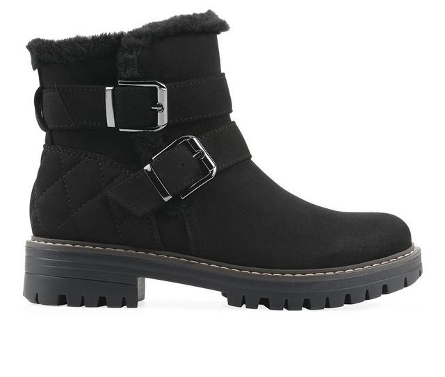 Women's Cliffs by White Mountain Marvin Booties in Black Fabric color