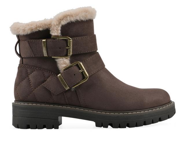 Women's Cliffs by White Mountain Marvin Booties in Dark Brown color