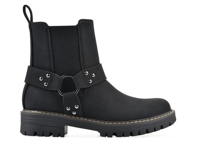 Women's Cliffs by White Mountain Maximus Booties in Black Nubuck color