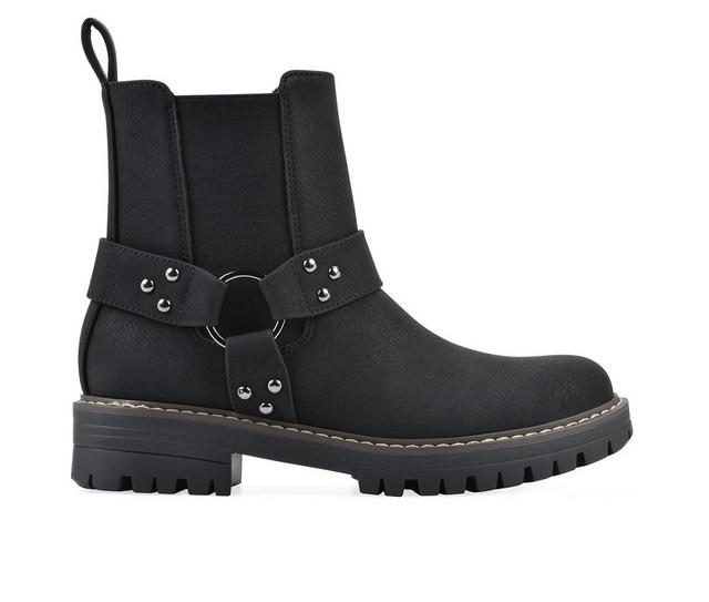 Women's Cliffs by White Mountain Maximus Booties in Black Nubuck W color