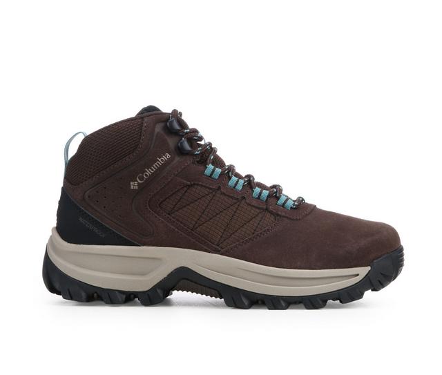 Women's Columbia Transverse Suede Hiker Boots in Cordovan/Teal color