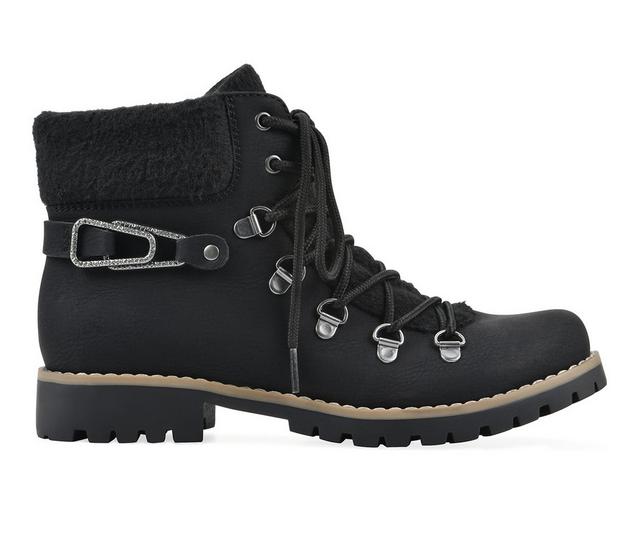 Women's Cliffs by White Mountain Pioneer Winter Boots in Black Nubuck color