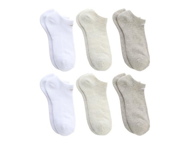 Adidas 6 Pack Women's Cushioned No Show Socks in Beige/White color
