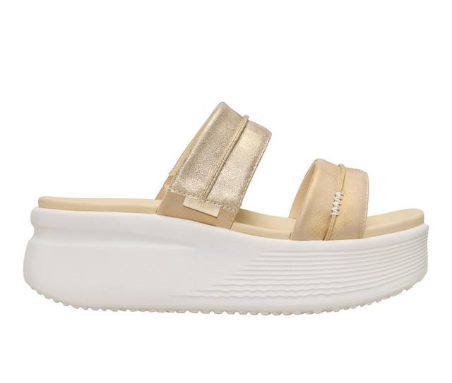 Women's HEYDUDE Austin Slide Classic Platform Sandals in Champagne color