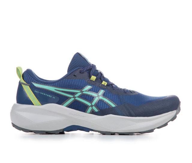 Men's ASICS Gel Venture 11 Trail Running Shoes in Blue/Green color
