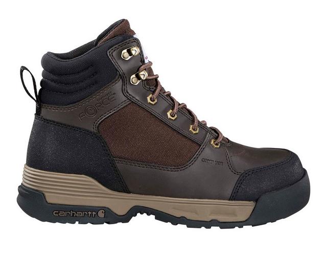 Men's Carhartt FX6305-M FORCE HD 6" Work Boot Work Boots in DARK BROWN color