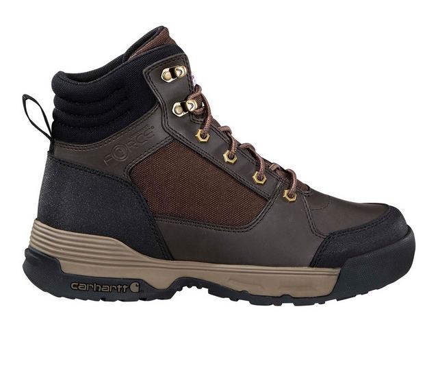 Men's Carhartt FX6105-M HD 6" Soft Toe Work Boot Work Boots in DARK BROWN color