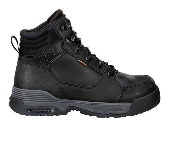 Men's Carhartt FX6301-M WTPF HD 6" Composite Toe Boot Work Boots in BLACK color
