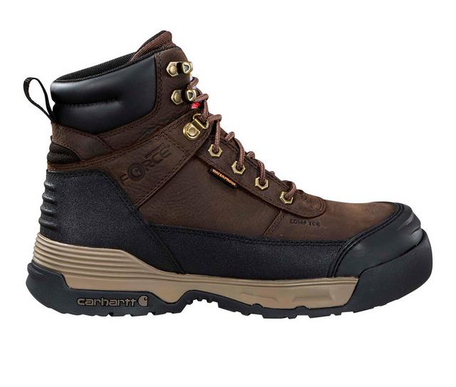 Men's Carhartt FX6393-M INSULATED WTRPF HD 6" Work Boot Insulated Boots in DARK BROWN color