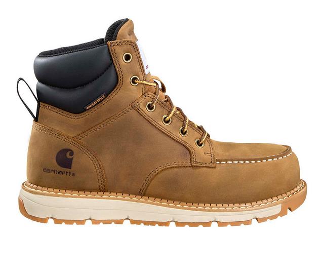 Women's Carhartt FM6451-W MILBROOK WTPF Nano Toe Boot Work Boots in LIGHT BROWN color