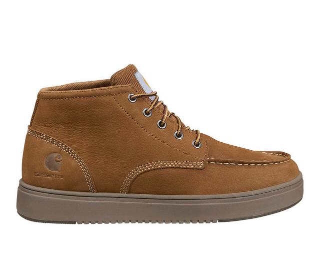 Men's Carhartt Detroit Moc Toe Chukka Safety Shoes in Brown color