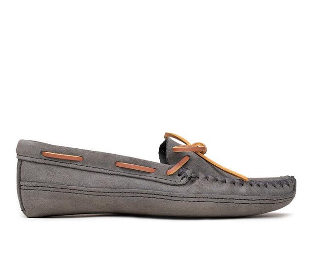 Women's Minnetonka Double Bottom Softsole Flats in GREY RUFF color