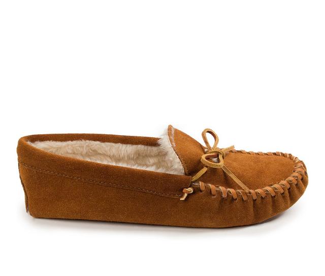 Women's Minnetonka Pile Lined Softsole in BROWN color