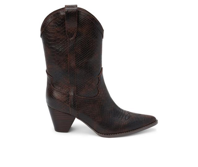 Women's Coconuts by Matisse Benji Western Boots in Expresso Snake color