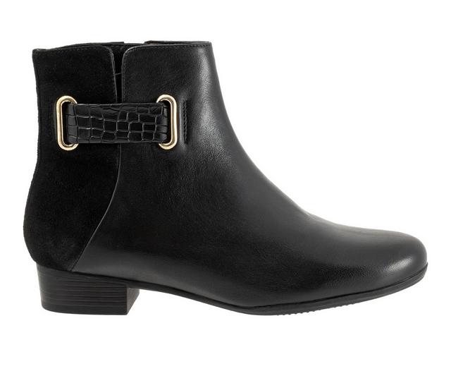 Women's Trotters Maxwell Booties in Black Suede color