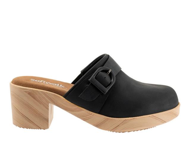 Women's Softwalk Ferrara Wedges in Black Oily color