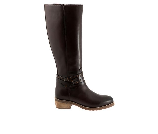 Women's Softwalk Rosetta Knee High Boots in Dark Brown color