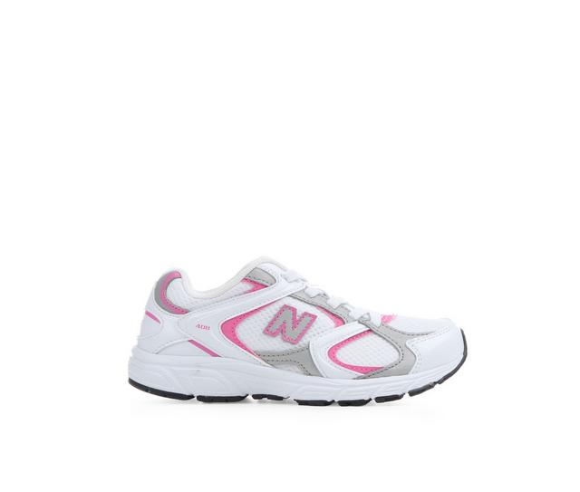 Girls' New Balance Little Kid 408 Sneakers in Wht/Pnk Satin color