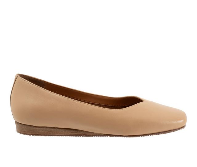 Women's Softwalk Vina Flats in Beige color