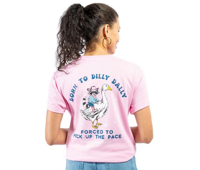 Simply Southern Dilly Short Sleeve Tee in WSHPNK color