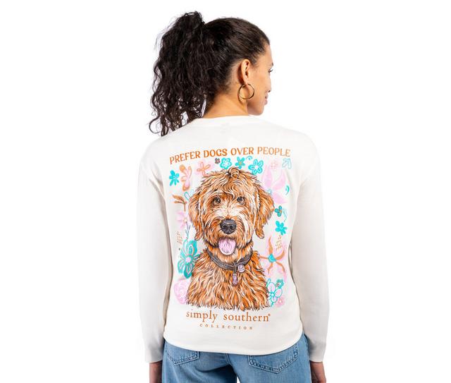 Simply Southern Dogpeople Long Sleeve Tee in LINEN color