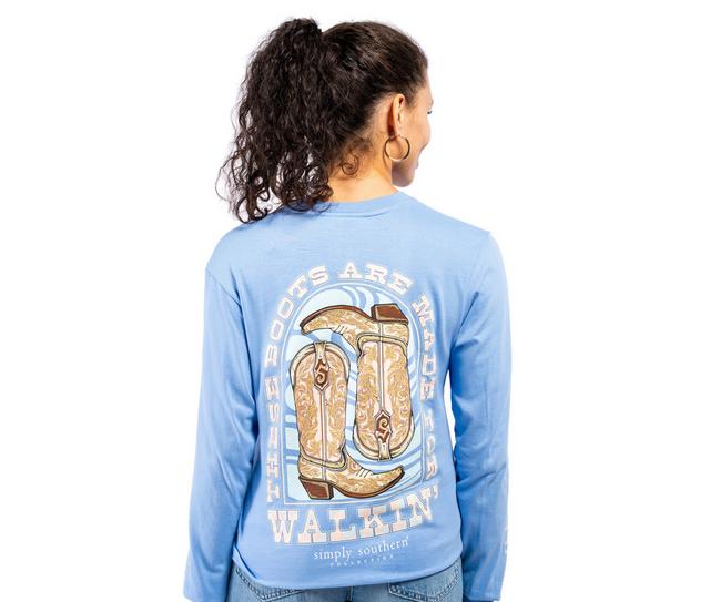 Simply Southern Walking Long Sleeve Tee in VISTA color