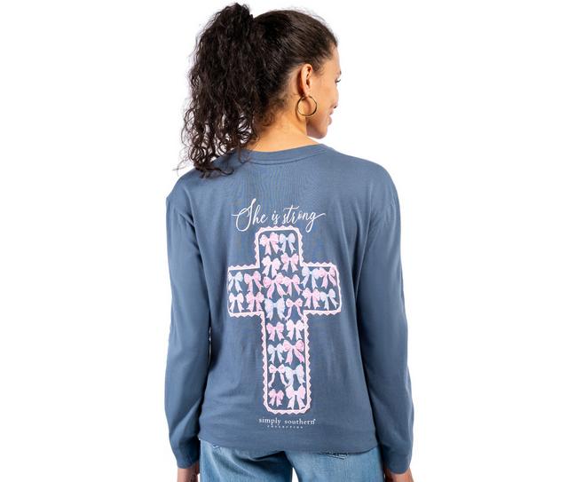 Simply Southern Strong Short Sleeve Tee in MIRAGE color