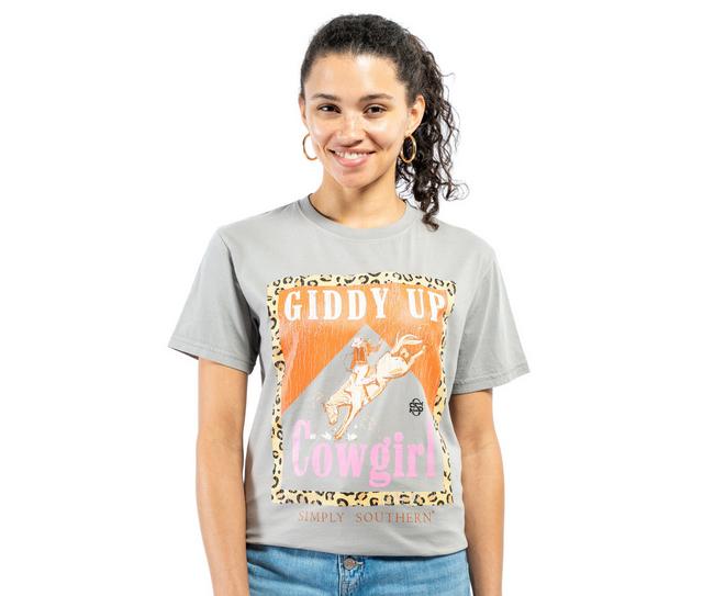 Simply Southern Cowgirl Short Sleeve Tee in WSHSHDW color