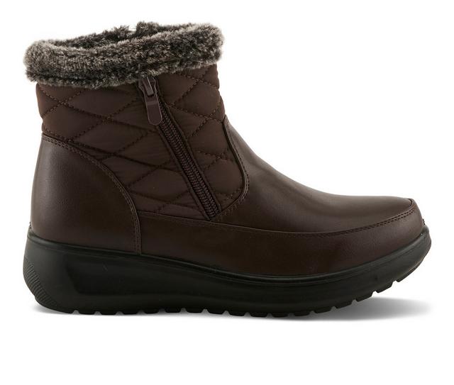 Women's Flexus Alama Booties in Dark Brown color