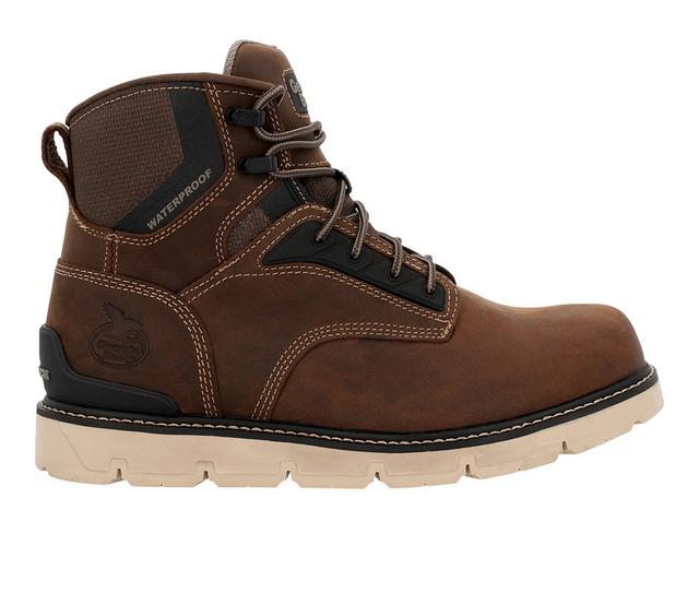 Men's Georgia Boot Georgia Carbon Flex Wedge Soft Work Boots in Brown color