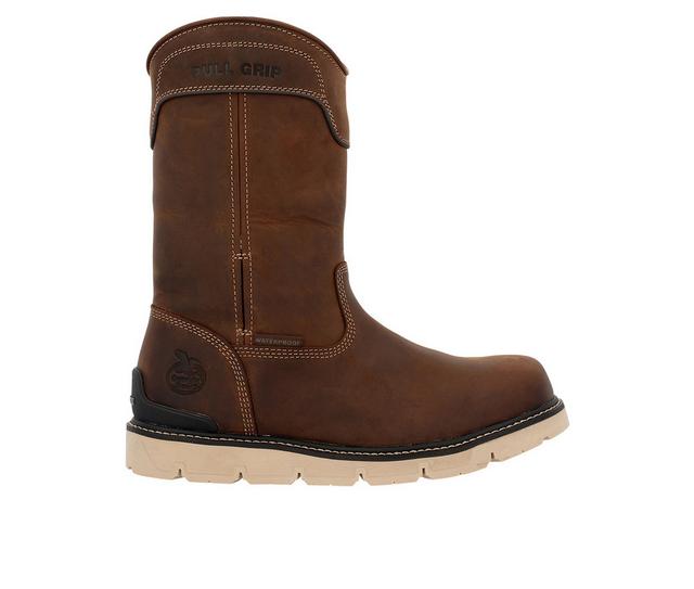 Men's Georgia Boot GEORGIA CARBON FLEX WELLINGTON WEDGE Work Boots in Brown color