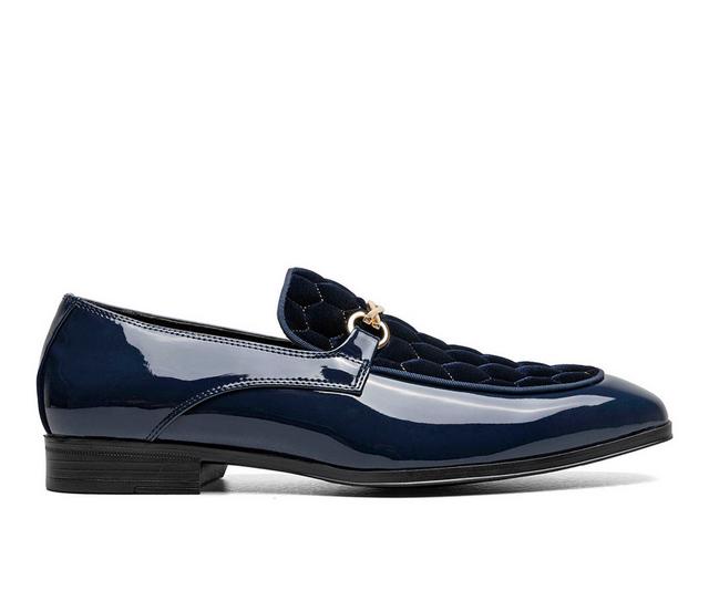 Men's Stacy Adams Sprague Moc Toe Slip On Dress Shoes in Navy color