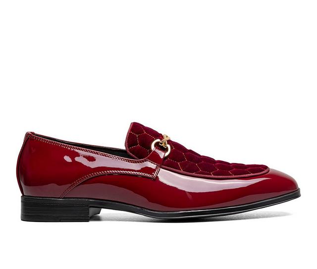 Men's Stacy Adams Sprague Moc Toe Slip On Dress Shoes in Burgundy color