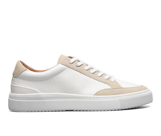 Men's Stacy Adams Dorian Lace to Toe Sneaker Dress Shoes in White color