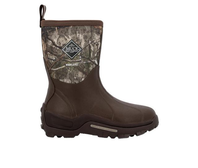 Men's Muck Boots MUCK WETLAND MID Work Boots in Brown color