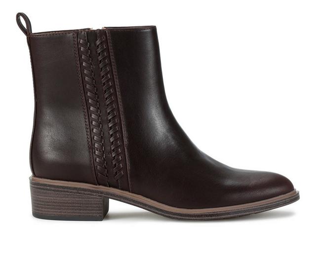Women's Baretraps Avana Block Heel Bootie Booties in Dark Brown color