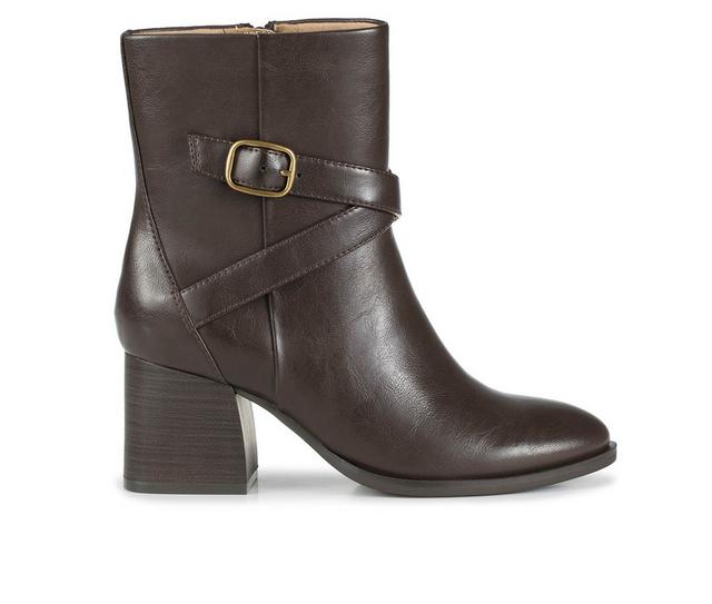 Women's Baretraps Dorma Block Heel Midi Boot Booties in Dark Brown color