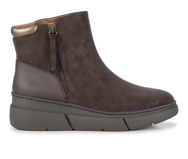 Women's Baretraps Lakelyn Wedge Bootie Booties in Dark Brown color
