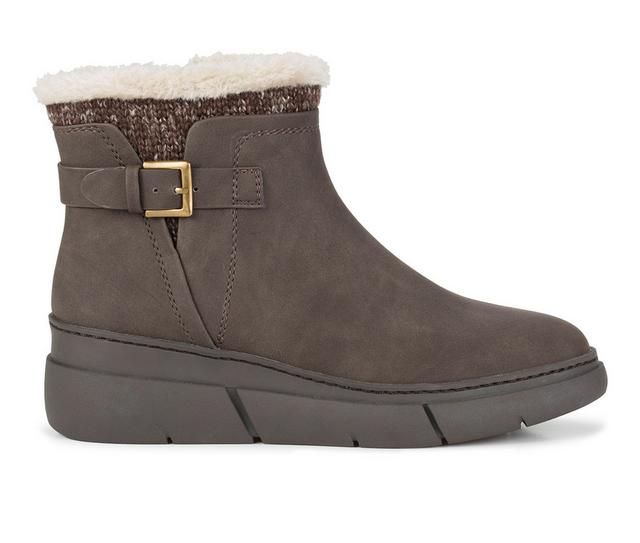 Women's Baretraps Lanney Wedge Bootie Booties in Dark Brown color